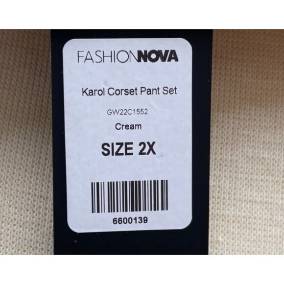 Corset Top 2X Cream Zipper Closure Square Neckline Style  Comfort Plus Size - Picture 4 of 12